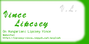 vince lipcsey business card